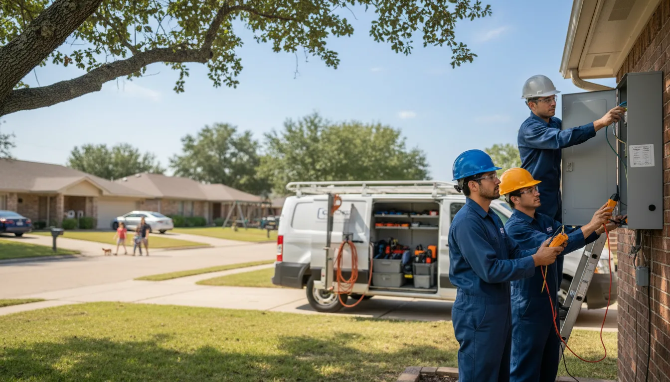 Certified electrician providing emergency electrical services in Tehuacana, TX
